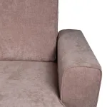 Detalle del brazo y la tela tipo chenilla de la chaiselongue cama Nepal beige