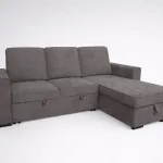 Chaiselongue cama Nepal gris cerrada con chaise a la derecha