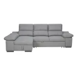 Chaiselongue cama Huesca cemento cerrada en vista frontal con cabezales reclinables