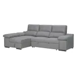 Chaiselongue cama Huesca cemento cerrada en perspectiva con chaise a la izquierda