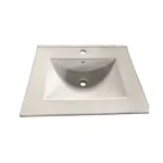 Lavabo cerámico blanco de encastre para mueble de baño 60 cm