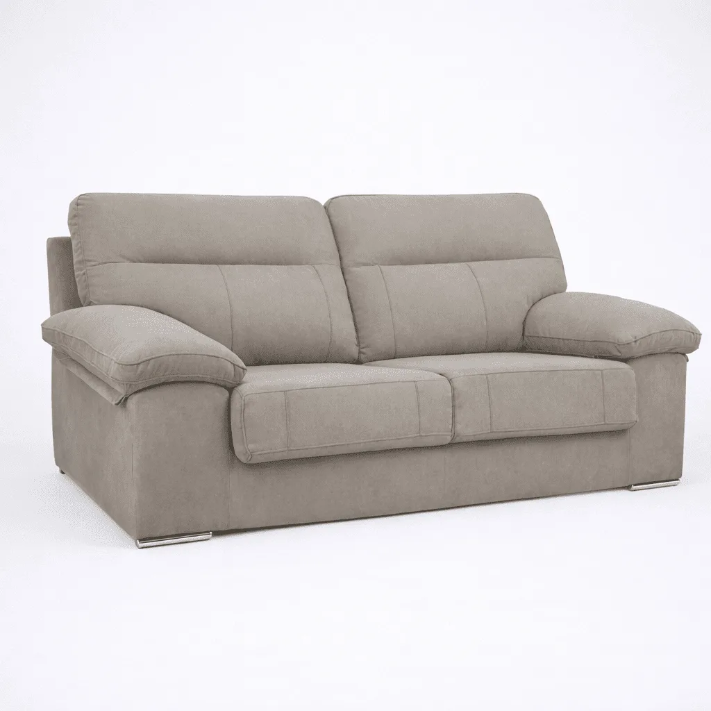Sofá Duero 3 plazas Beige oscuro con brazos acolchados y respaldo alto