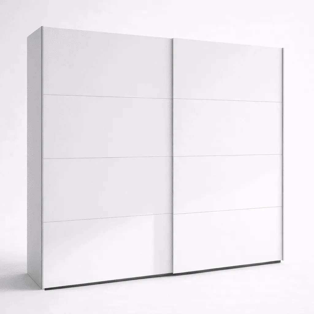 Armario económico blanco 170x210cm con dos puertas correderas cerradas