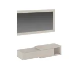 Recibidor Aura beige sobre fondo blanco con el cajón cerrado