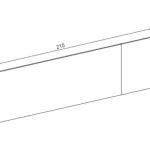 Plano de medidas del cabecero Solana: 210 x 55 cm