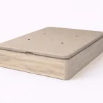 Canapé abatible Low en acabado madera cambrian, cerrado y sin colchón