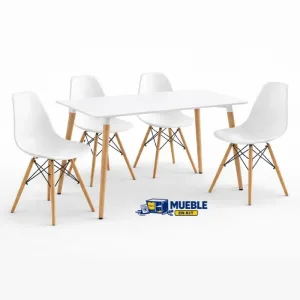 Pack comedor Dinamarca rectangular - mesa + 4 sillas