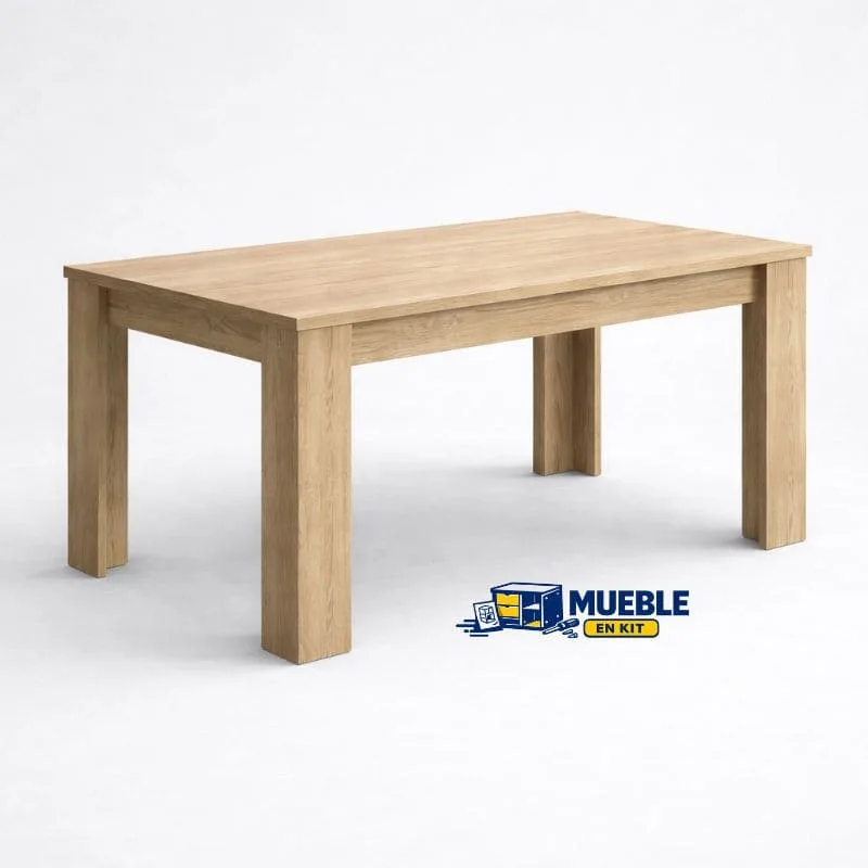 Mesa Corfu cambrian, mesa de comedor rectangular en acabado madera clara