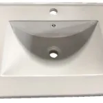 Lavabo cerámico blanco del mueble de baño Luque visto desde arriba