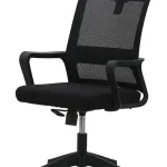 Silla de oficina 2223 negra vista de tres cuartos desde la izquierda