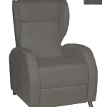 Sillón Orby en gris oscuro con muestra de la tela tapizada
