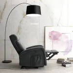 Sillón Bari pizarra reclinado con el reposapiés extendido