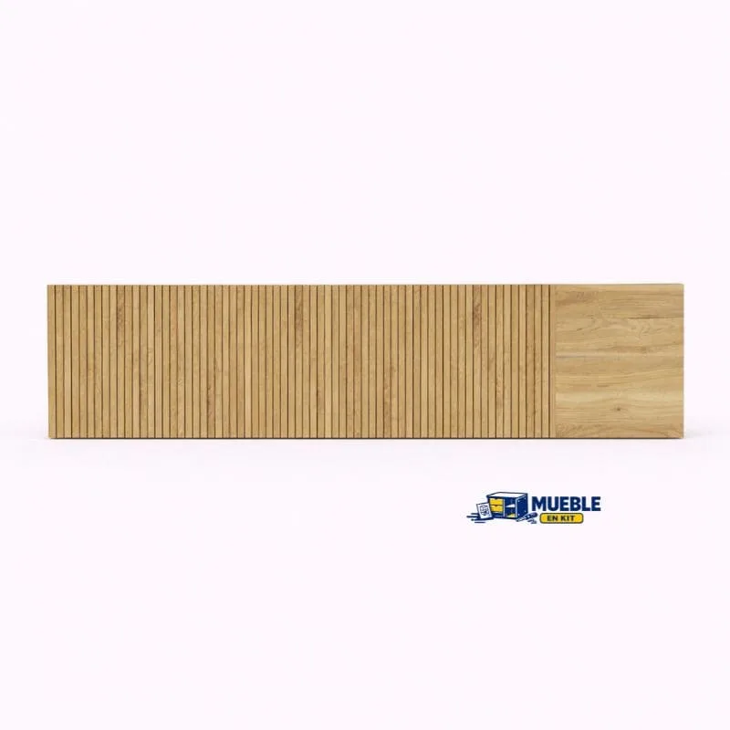 Cabecero Solana en madera natural con listones verticales