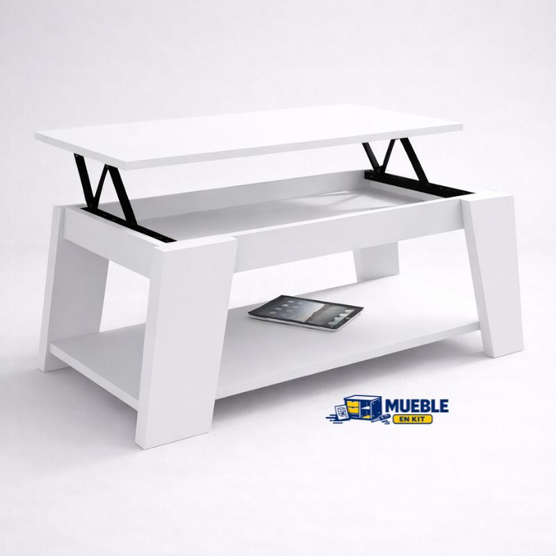 Mesa de centro elevable blanco