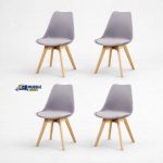 Pack 4 sillas fina gris
