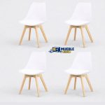 Pack 4 sillas fina blanco