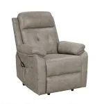 Sillón powerlift cemento 136 en tejido gris topo, vista frontal
