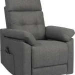 Sillón relax Oropesa gris en vista de tres cuartos con bolsillo lateral