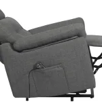 Sillón relax Oropesa gris totalmente reclinado en vista lateral