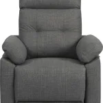 Sillón relax Oropesa gris en vista frontal con respaldo capitoné