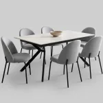 Mesa de comedor extensible porcelánico Mármol
