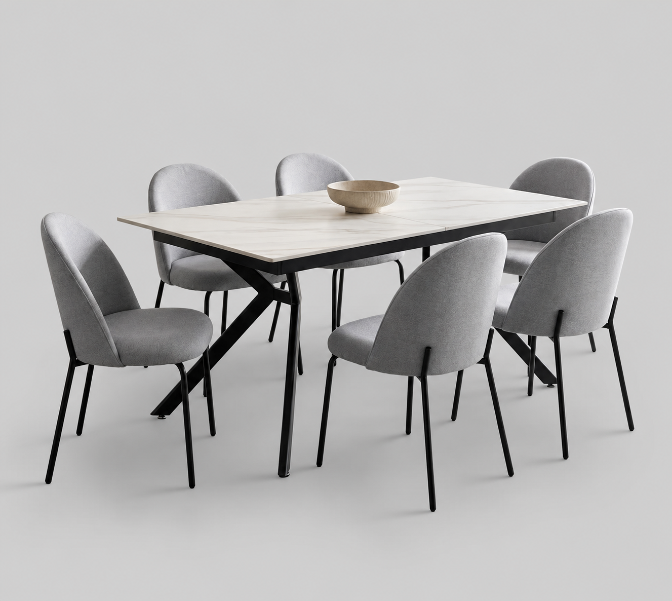 Mesa de comedor extensible porcelánico Mármol