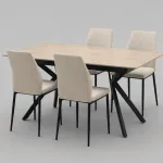 Mesa de comedor extensible porcelánico roble