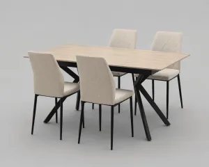 Mesa de comedor extensible porcelánico roble