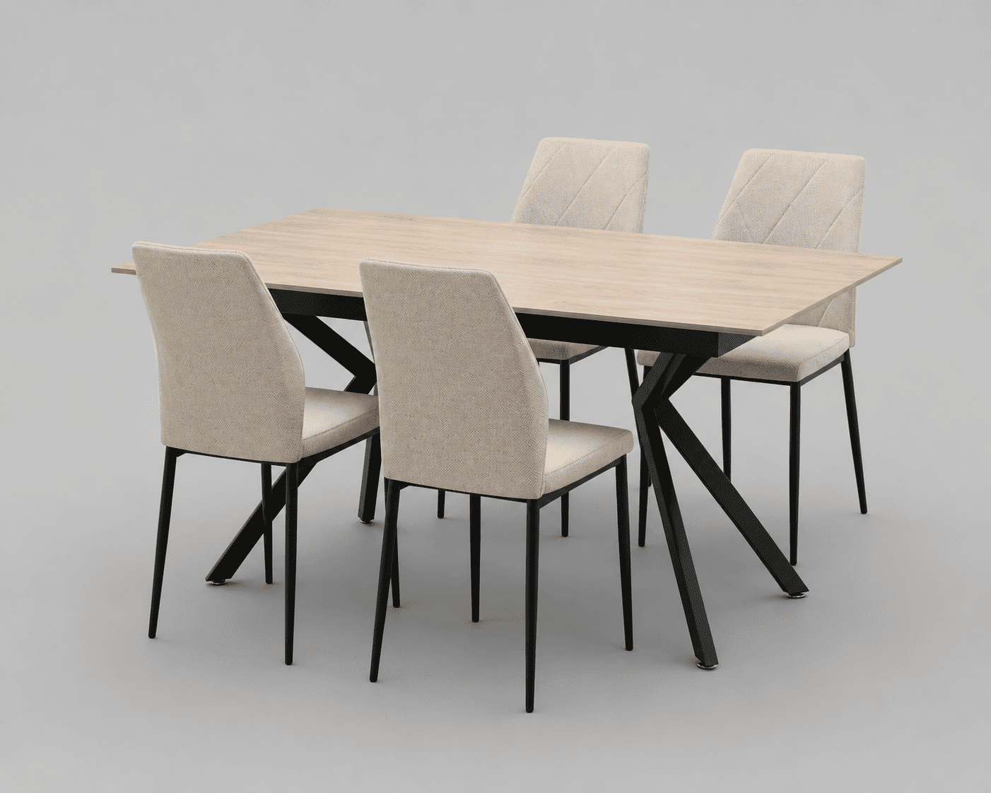 Mesa de comedor extensible porcelánico roble