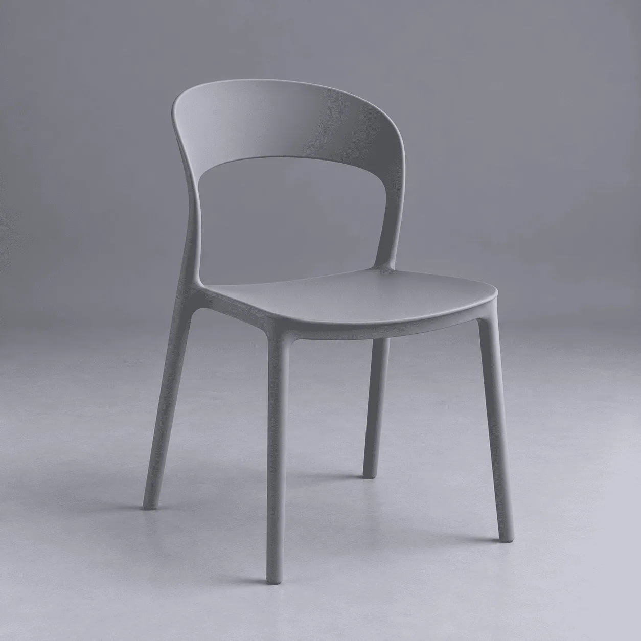 Pack de 4 Sillas de Comedor Princeton plástico Gris